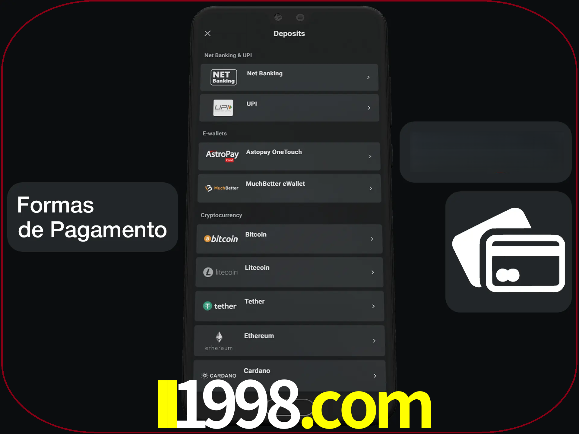 Escolha a forma de pagamento de sua preferência.