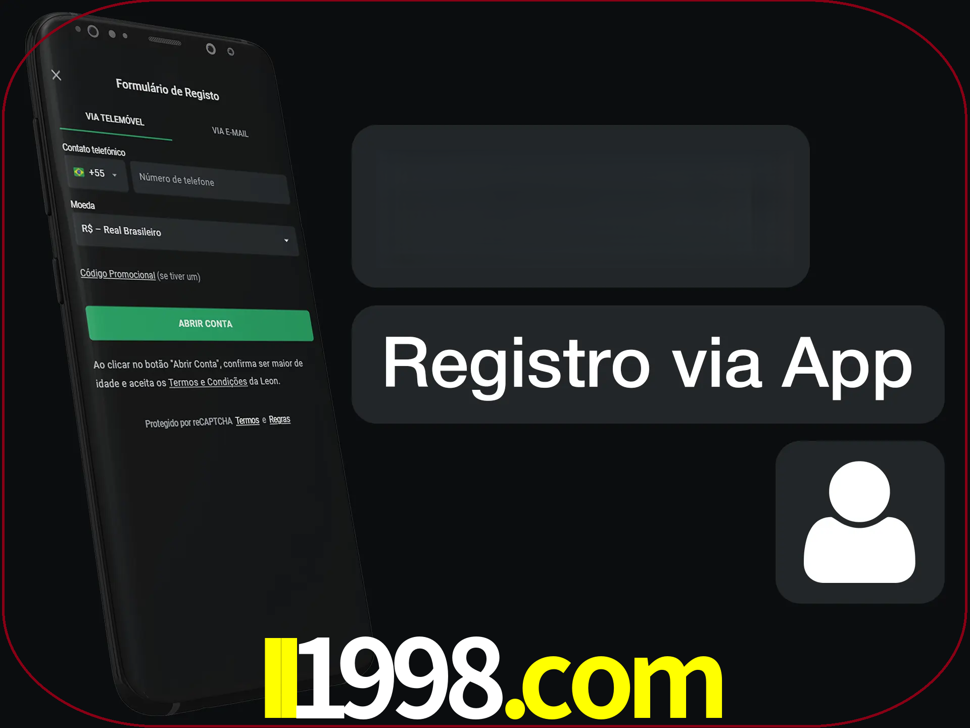 Registre-se com duas etapas usando o aplicativo.