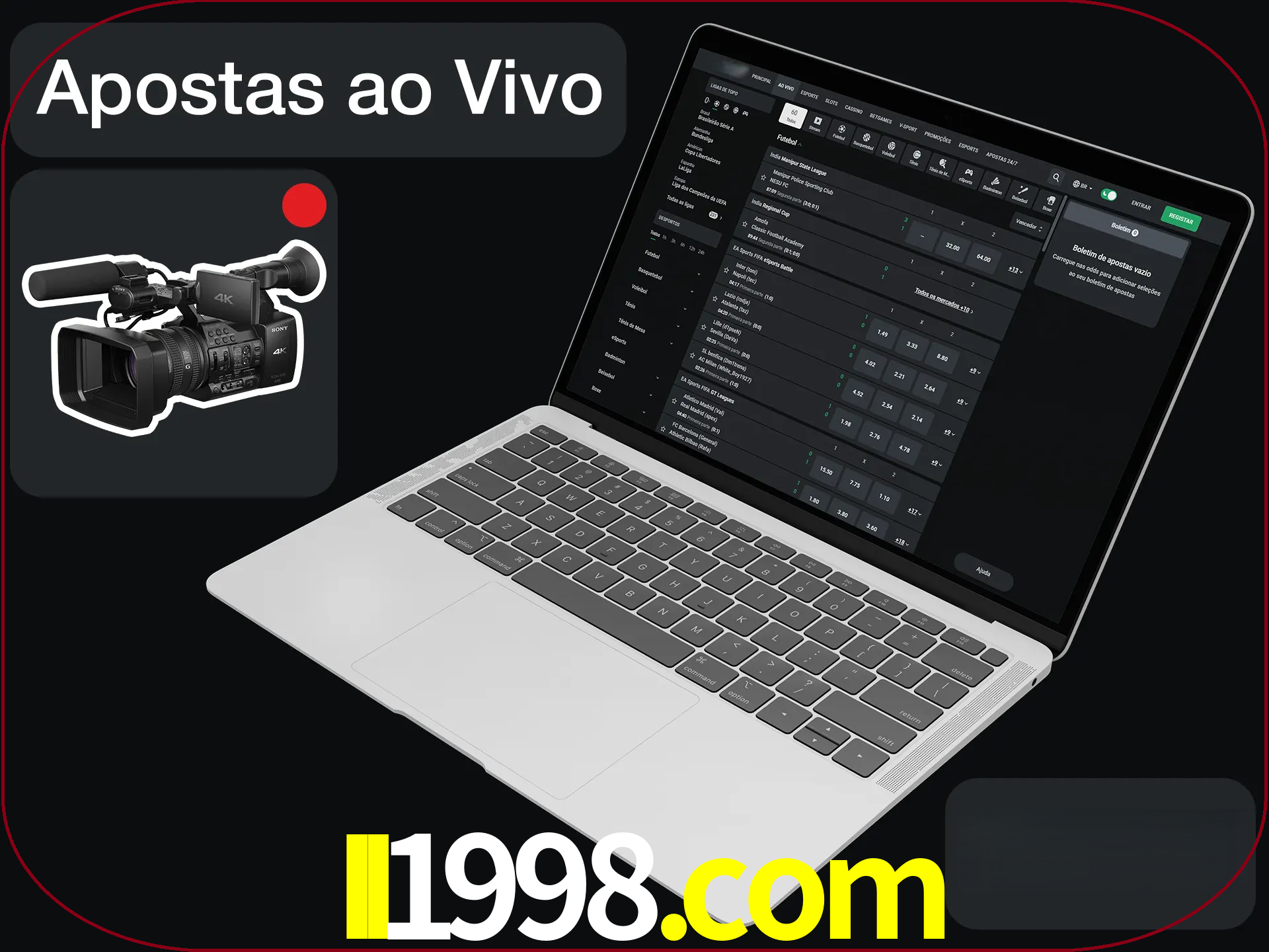 Aposte em formato ao vivo em nosso site.